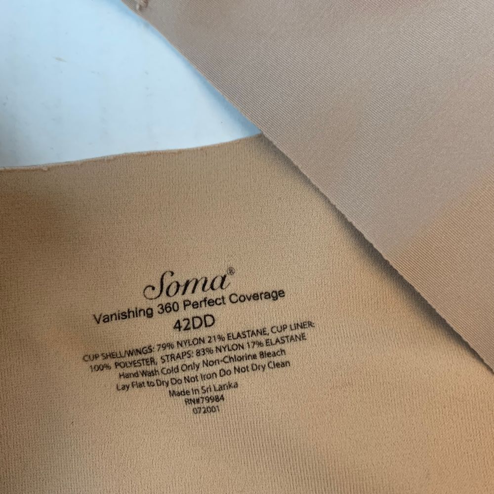 Soma Vanishing 360 Perfect Coverage 42DD Underwire Padded Bra Nude - Picture 4 of 7